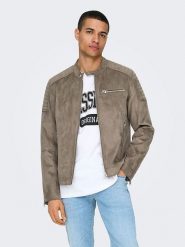 ONLY & SONS Kurtka przejściowa w kolorze szarobrązowym rozmiar: L. Brązowe kurtki męskie Only & Sons, l, bez wzorów, bez kaptura. Za 144.92 zł.