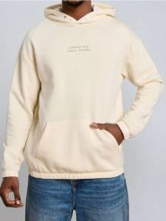 Bluza hoodie z napisem - beżowy. Brązowe bluzy bez kaptura męskie Sinsay, l. Za 49.99 zł.