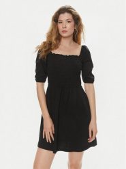 Brave Soul Sukienka letnia LDRJ-624FOLLEN Czarny Straight Fit. Czarne sukienki damskie Brave Soul, na lato, s, bez wzorów, z bawełny, bez kołnierzyka, bez ramiączek. Za 169.99 zł.