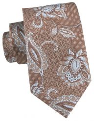 Elegancki Krawat Chattier - Jasny Brąz w Kwiaty. Krawaty i muchy męskie Chattier, bez wzorów, z tkaniny, eleganckie. Za 55.00 zł.