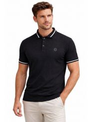 Geographical Norway Koszulka polo "Klerio" w kolorze czarnym rozmiar: XXL. Czarne koszulki polo męskie Geographical Norway, xxl, bez wzorów, z bawełny, bez ramiączek. Za 100.75 zł.