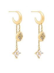 Guess Kolczyki JUBE06 471JW Złoty. Żółte kolczyki damskie Guess, ze stali. Za 329.99 zł.