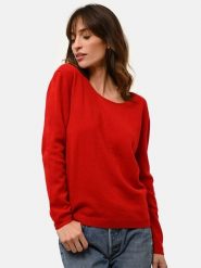 Just Cashmere Kaszmirowy sweter "Fiona" w kolorze czerwonym rozmiar: XL. Czerwone swetry klasyczne damskie Just Cashmere, xl, z kaszmiru, bez kołnierzyka. Za 391.59 zł.