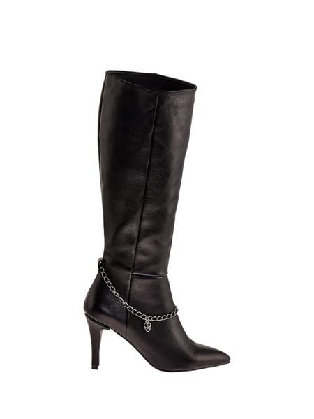 Moosefield Skórzane kozaki w kolorze czarnym rozmiar: 40. Czarne kozaki damskie Moosefield, z materiału, bez obcasa, na szpilce. Za 187.52 zł.