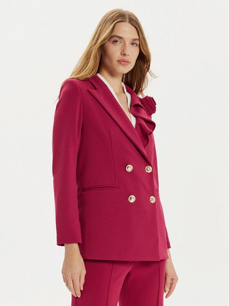 Rinascimento Marynarka CFC0121326003 Bordowy Regular Fit. Czerwone marynarki i żakiety damskie RINASCIMENTO, s, bez wzorów, z syntetyku. Za 369.99 zł.