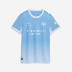 Koszulka do piłki nożnej Manchester City Home 26/27. Niebieskie t-shirty damskie Puma, l, bez wzorów, z poliesteru, bez kołnierzyka. Za 439.99 zł.