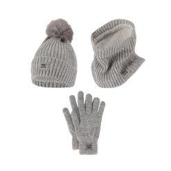 Zestaw Damski Rękawiczki/Czapka/Chusta. Czerwone czapki zimowe damskie HEAT KEEPER, z materiału. Za 249.54 zł.