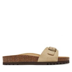 Klapki Scholl. Brązowe klapki damskie Scholl, bez wzorów, bez obcasa. Za 269.99 zł.
