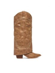 Steve Madden Kowbojki Stagecoach 11005660 Brązowy. Brązowe botki damskie Steve Madden, ze skóry, bez obcasa, na słupku, bez zapięcia. Za 1,069.00 zł.