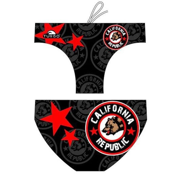 Kąpielówki męskie spodenki kąpielowe slipy Turbo California Flag. Czerwone kąpielówki męskie TURBO, m, bez wzorów, do pływania. Za 129.99 zł.
