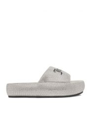 Juicy Couture Klapki CEO-WSS21515-04 Szary. Szare klapki damskie Juicy Couture, bez wzorów, z materiału, bez obcasa. Za 249.99 zł.