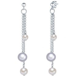 Valero Pearls Kolczyki wiszące z perłą srebro wysokiej próby Perła hodowlana słodkowodna srebrny 1 ct Damski. Szare kolczyki damskie Valero Pearls, z perłą, srebrne. Za 229.99 zł.
