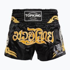 Spodenki treningowe Top King Thai Boxing. Czarne szorty damskie TOP KING, bez wzorów, z materiału, sportowe. Za 239.99 zł.
