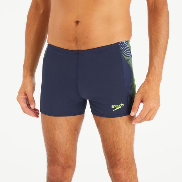 Bokserki pływackie męskie Speedo Logo True. Niebieskie kąpielówki męskie Speedo, m, bez wzorów, z materiału, do pływania. W wyprzedaży za 74.99 zł.