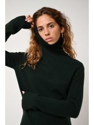AUTHENTIC CASHMERE Kaszmirowy golf "Fornet" w kolorze ciemnozielonym rozmiar: XXL. Zielone golfy damskie AUTHENTIC CASHMERE, xxl, bez wzorów, z kaszmiru, bez ramiączek. Za 232.78 zł.