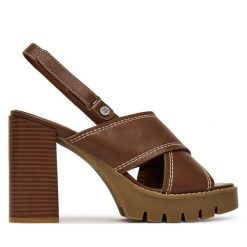 Sandały G-Star. Brązowe sandały damskie G-Star, bez wzorów, bez obcasa, na słupku. Za 179.99 zł.