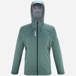 Kurtka przeciwdeszczowa męska Millet Fitz Roy. Zielone kurtki outdoor męskie Millet, m, bez wzorów. Za 629.99 zł.