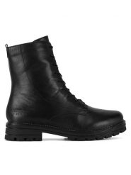 Remonte Trzewiki D2278-01 Czarny. Czarne botki damskie Remonte, ze skóry, bez obcasa, na płaskiej podeszwie, bez zapięcia. Za 349.99 zł.