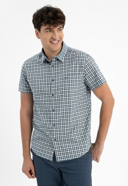 Koszula w kratkę, Regular Fit, C-ENDI. Zielone koszule męskie Volcano, na lato, m, bez wzorów, z bawełny, bez kołnierzyka, bez ramiączek. Za 129.99 zł.