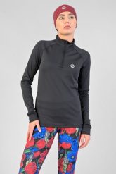 Bluza Coldproof Ocieplana Zip Damska Nessi Sportswear. Czarne kurtki do biegania damskie NESSI SPORTSWEAR, m, bez wzorów, z elastanu, bez kaptura. Za 499.00 zł.