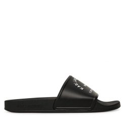 Klapki KARL LAGERFELD. Czarne klapki damskie Karl Lagerfeld, bez wzorów, bez obcasa. Za 339.99 zł.