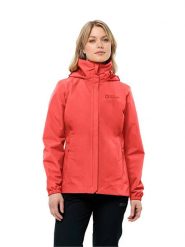 Jack Wolfskin Kurtka przeciwdeszczowa "Stormy Point" w kolorze czerwonym rozmiar: S. Czerwone kurtki przeciwdeszczowe damskie Jack Wolfskin, s, bez kaptura. Za 215.21 zł.