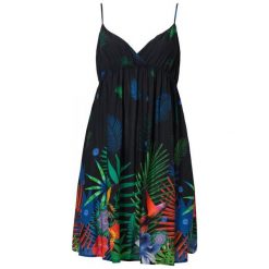 Desigual sukienka damska Vest Sia S czarna. Czarne sukienki damskie Desigual, s, bez wzorów, bez kołnierzyka, bez ramiączek. W wyprzedaży za 174.00 zł.