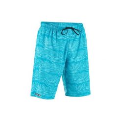 Spodenki surfing długie SBS 100 Fake Stamp męskie. Niebieskie szorty męskie OLAIAN, bez wzorów, z materiału, sportowe. W wyprzedaży za 29.99 zł.