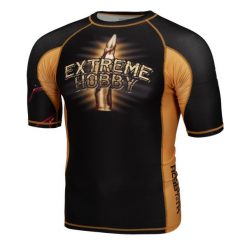 Koszulka Męska na siłownię rashguard MMA EXTREME HOBBY SANTA MUERTE. Czarne bielizna termoaktywna męska EXTREME HOBBY, l, bez wzorów, z bawełny. Za 199.00 zł.