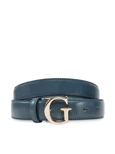 Guess Pasek Damski BW9118 P4230 Niebieski. Niebieskie paski damskie Guess, z aplikacjami, ze skóry. Za 149.99 zł.