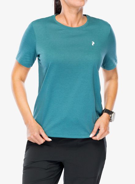 Koszulka szybkoschnąca damska Peak Performance Explore Graphic Tee. Zielone t-shirty damskie Peak Performance, m, bez wzorów, z bawełny, bez kołnierzyka. Za 152.79 zł.