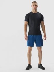 4F Spodenki treningowe regular szybkoschnące męskie - granatowe S. Niebieskie szorty sportowe męskie 4f, l, z dzianiny, na fitness i siłownię. W wyprzedaży za 39.99 zł.