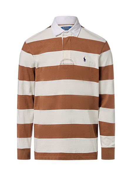 Polo Ralph Lauren Męska koszulka polo Mężczyźni Bawełna brązowy|biały w paski, XL. Białe koszulki męskie z długim rękawem Polo Ralph Lauren, m, z bawełny. Za 779.95 zł.