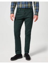 WRANGLER GREENSBORO MĘSKIE SPODNIE MATERIAŁOWE MATERIAŁ CHINO SCARAB 112358920 W15Q008868. Spodnie materiałowe męskie Wrangler, bez wzorów, z materiału. Za 219.99 zł.
