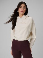 4F Bluza dresowa regular z kapturem damska - beżowa M. Brązowe bluzy z kapturem damskie 4f, m, z dresówki. Za 159.99 zł.