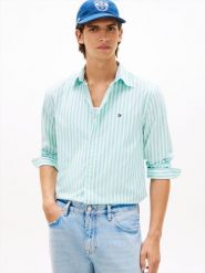 Tommy Hilfiger koszula casual Mężczyźni Regular Fit Bawełna biały|zielony, M. Białe koszule męskie Tommy Hilfiger, m, bez wzorów, z bawełny, bez kołnierzyka, bez ramiączek. Za 229.95 zł.