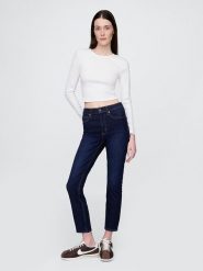 GAP Dżinsy - Slim fit - w kolorze granatowym rozmiar: W26. Niebieskie jeansy damskie GAP, z podwyższonym stanem. Za 174.95 zł.