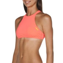 Strój kąpielowy damski na basen dwuczęściowy góra od stroju Arena Crop. Brązowe bikini damskie Arena, bez wzorów. Za 99.99 zł.