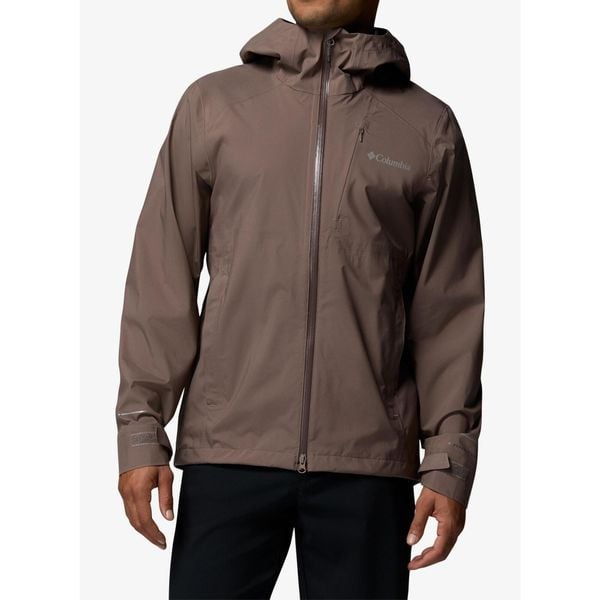 Kurtka przeciwdeszczowa męska Columbia Trailborne 2.5L Shell. Brązowe kurtki męskie Columbia, l, bez wzorów, sportowe, bez kaptura. Za 725.99 zł.