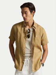 Polo Ralph Lauren Koszula 710968912502 Beżowy Regular Fit. Brązowe koszule męskie Polo Ralph Lauren, l, bez wzorów, ze lnu, bez kołnierzyka, bez ramiączek. Za 749.99 zł.