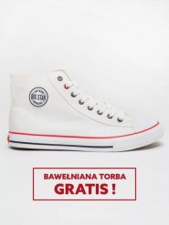 Trampki damskie wysokie białe JJ274A505 101. Białe trampki i tenisówki damskie Big Star, bez wzorów, z jeansu. W wyprzedaży za 88.99 zł.