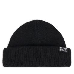 Czapka EA7 Emporio Armani. Czarne czapki męskie EA7 Emporio Armani, na zimę, bez wzorów. Za 199.99 zł.