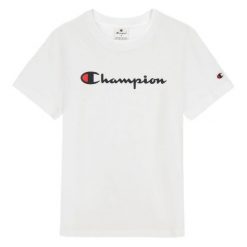 T-shirt Damski Markowy Rękaw. Białe t-shirty damskie CHAMPION, bez wzorów, bez kołnierzyka. Za 102.99 zł.