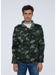 Pepe Jeans Kurtka dżinsowa "Stroude Camo" w kolorze zielono-oliwkowym rozmiar: L. Brązowe kurtki męskie Pepe Jeans, l, bez wzorów, z jeansu, bez kaptura. Za 289.88 zł.