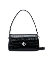 Tory Burch Torebka Charlie Embossed Croc Small Shoulder Bag 183522 Czarny. Czarne torebki klasyczne damskie Tory Burch, bez wzorów, ze skóry, bez dodatków. Za 2,634.00 zł.