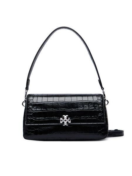 Tory Burch Torebka Charlie Embossed Croc Small Shoulder Bag 183522 Czarny. Czarne torebki klasyczne damskie Tory Burch, bez wzorów, ze skóry, bez dodatków. Za 2,634.00 zł.