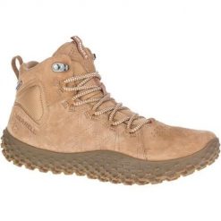 Buty do chodzenia męskie Merrell Wrapt Mid Leder. Brązowe buty trekkingowe męskie MERRELL, z materiału, bez zapięcia, trekkingowe. Za 784.00 zł.