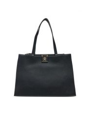 Tommy Hilfiger Torebka Th Her Tote AW0AW17191 Czarny. Czarne torebki klasyczne damskie Tommy Hilfiger, bez wzorów, ze skóry, bez dodatków. Za 429.99 zł.