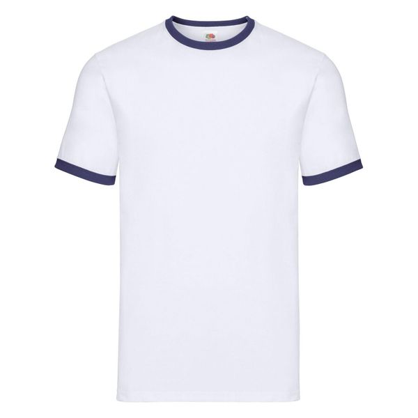 T-shirt Męski Ringer. Białe t-shirty męskie Fruit of the Loom, l, bez wzorów, bez kołnierzyka. Za 36.99 zł.