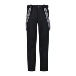 Spodnie męskie narciarskie CMP 34W4367. Czarne spodnie materiałowe męskie CMP, bez wzorów, z materiału, klasyczne. Za 599.99 zł.